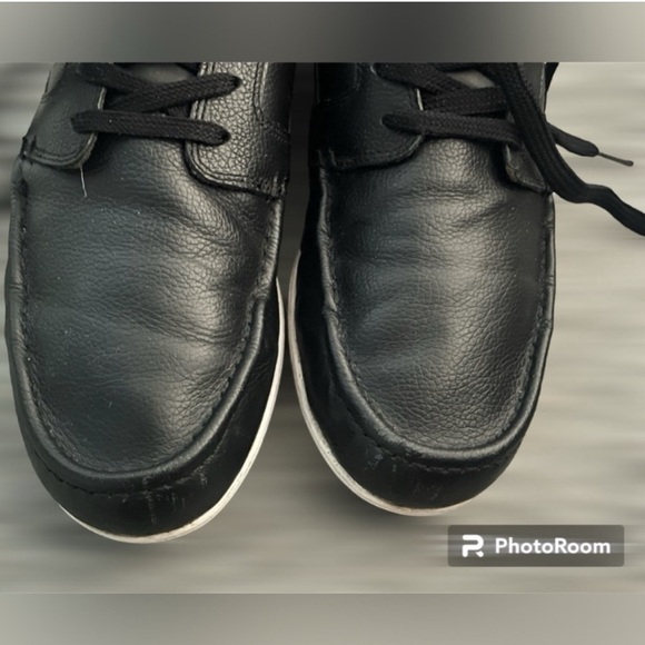 Lacoste Dreyfus AP black leather w/white trim men size 9 - Picture 3 of 7